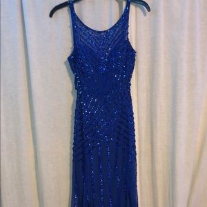 Long navy blue dress